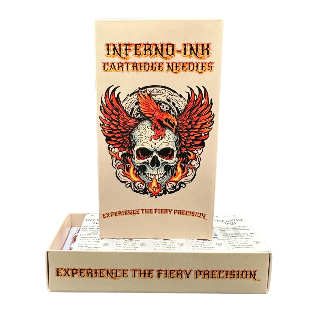 INFERNO-INK CARTRIDGE NEEDLES - #10 ROUND SHADERS LONG TAPER - BOX OF 20