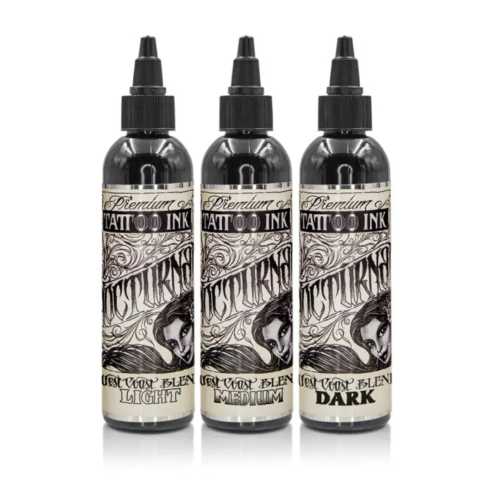 Nocturnal Tattoo Ink 3-Bottle West Coast Blend Grey Wash Set