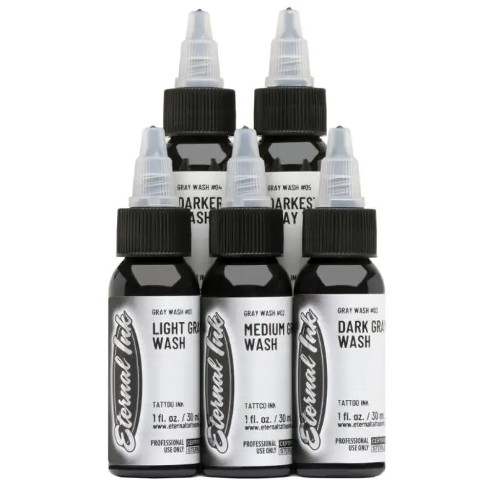 Eternal Gray Wash Set of 5 — 2oz Bottles — Eternal Tattoo