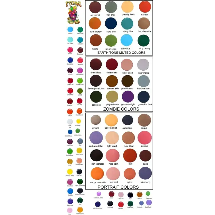 Full 50 Color Set - 1oz Bottles - Eternal Tattoo Ink -