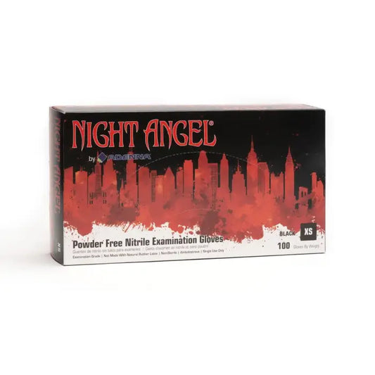 Night Angel Black Disposable 4mm Nitrile Gloves — Price Per