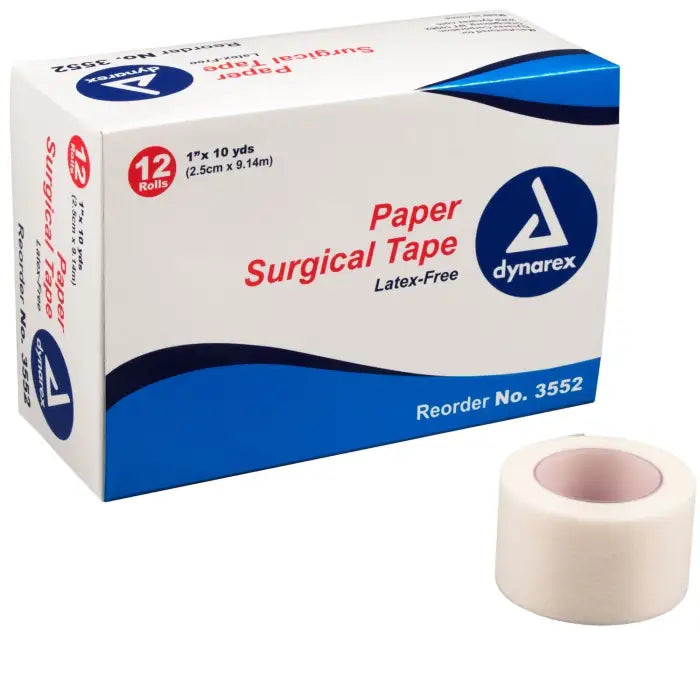 Paper Surgical Tape 1 x 10yds - 12 rolls per box -