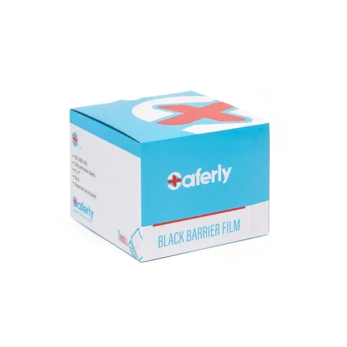 Saferly Black Medical Barrier Film in Dispenser Box — 4” x
