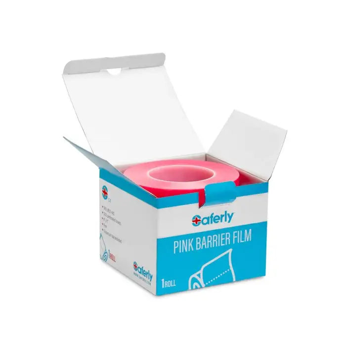 Saferly Pink Medical Barrier Film in Dispenser Box — 4” x 6”